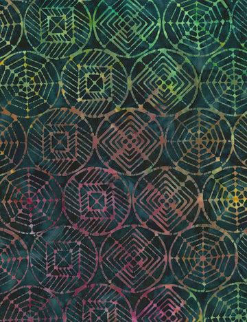 Timeless Treasures Tonga Orchid Batiks Spider Web - Abyss  Fabric - StoryQuilts.com