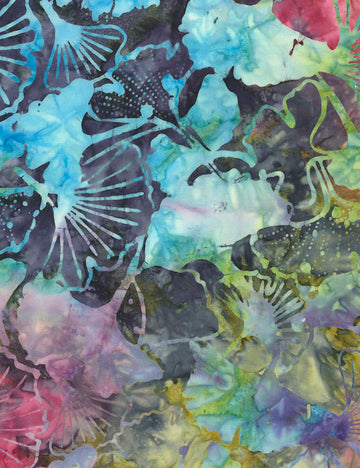 Timeless Treasures Tonga Orchid Batiks Ginko Leaf - Jewel  Fabric - StoryQuilts.com