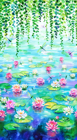 Wading with Water Lilies Water Lily Pond Scene