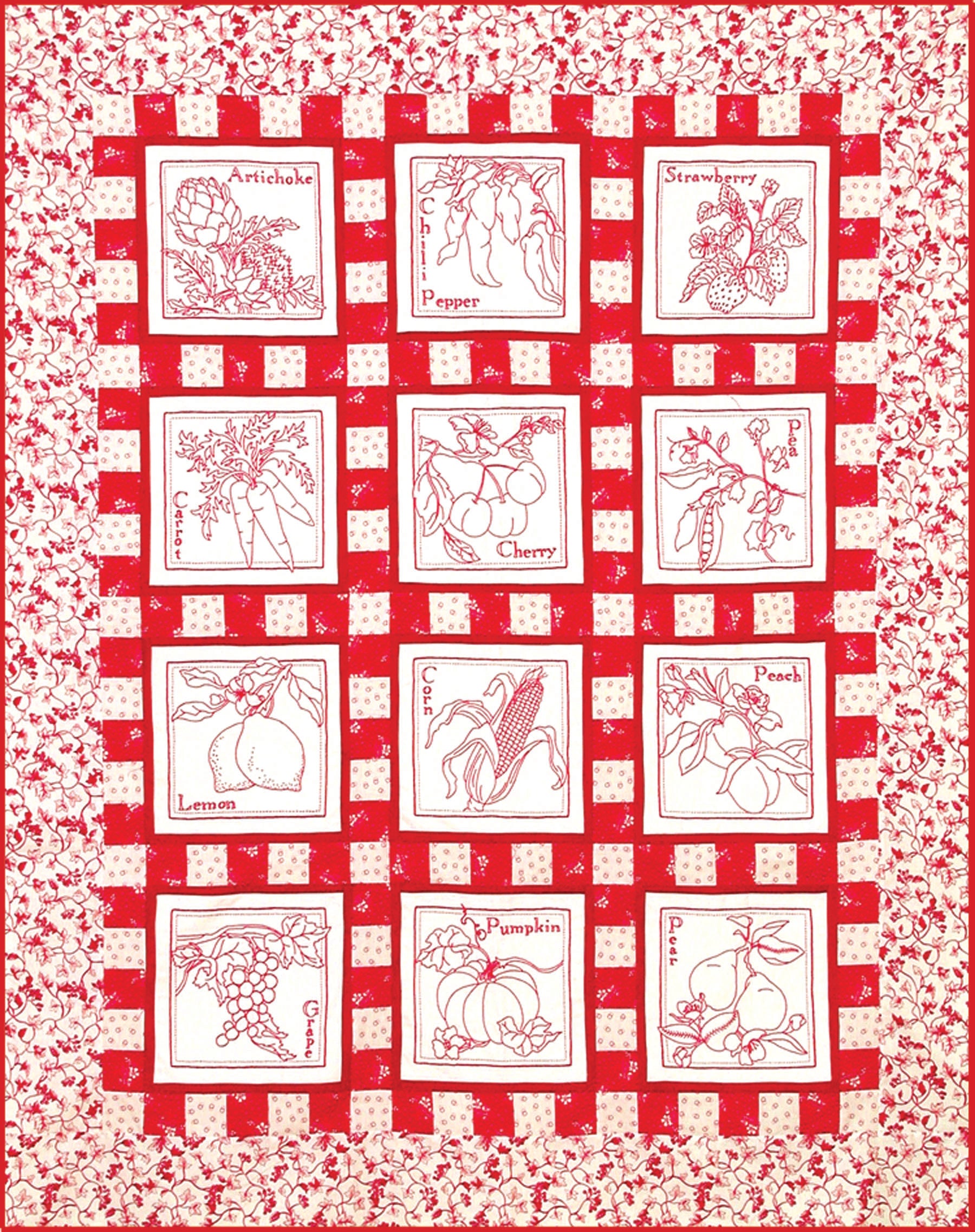 Quilts Using Redwork Patterns Fresh Crop Redwork Quilt | StoryQuilts.com