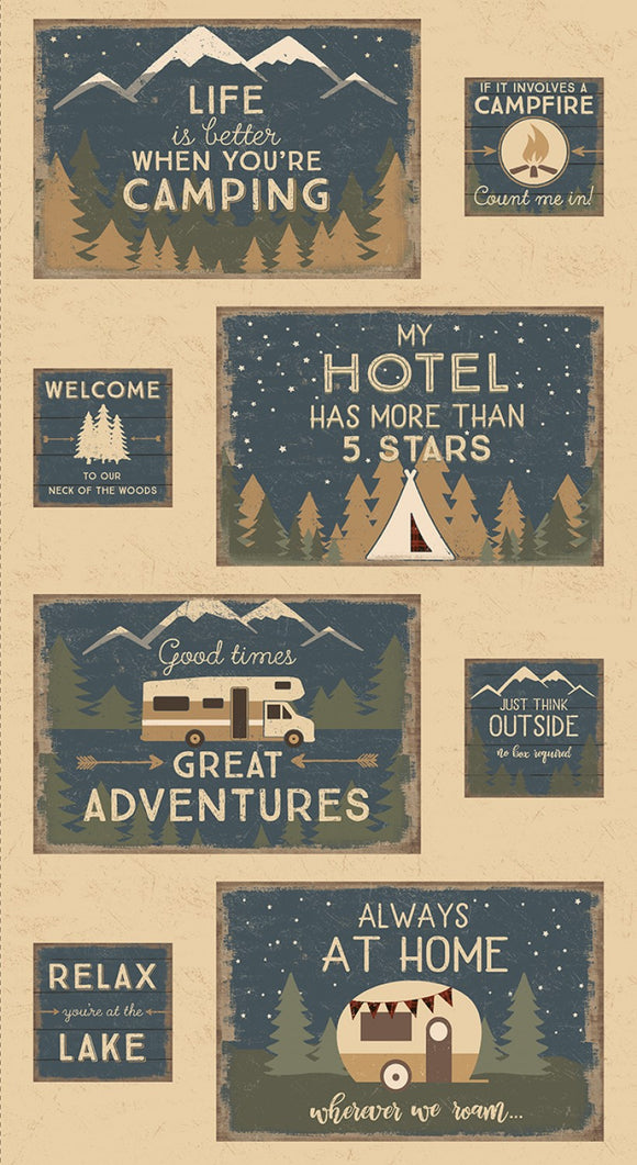 Living the Dream 24"x44" Placemat Panel Y3438-64 Light Caramel