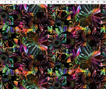 Vibrant Life Digital Refracted Sunflowers Y3542-3 Black