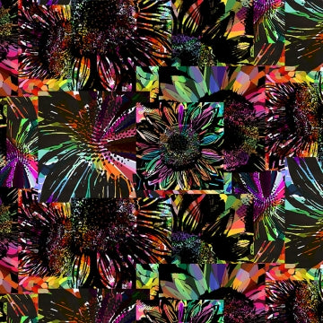 Vibrant Life Digital Refracted Sunflowers Y3542-3 Black
