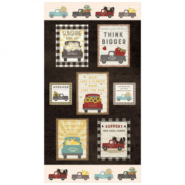 Happy Day Farm Digital 24in x 44in Block Panel  Fabric - StoryQuilts.com