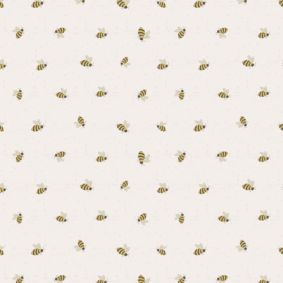 Happy Day Farm - Light Khaki Digital Bees,  sold in half yard increments