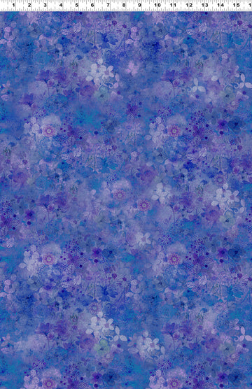 Zen Digital Floral Y3765-90 Blue  Fabric - StoryQuilts.com