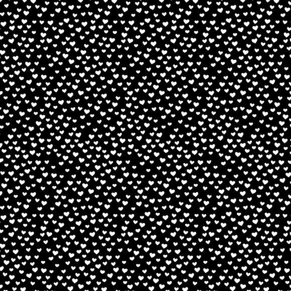 What's the Buzz White Cute Little Hearts - Black