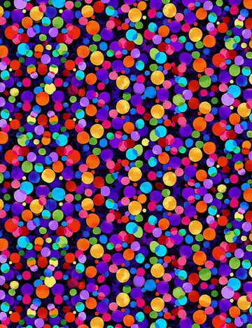 Floating Rainbow Dots  Fabric - StoryQuilts.com