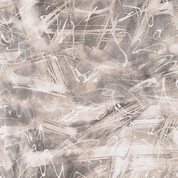Chromatic Trails Scribbles - Stone  Fabric - StoryQuilts.com