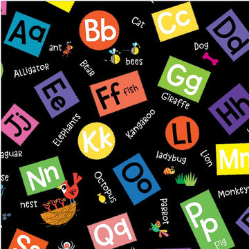 Black Alphabet Scramble by Michael Miller  Fabric - StoryQuilts.com