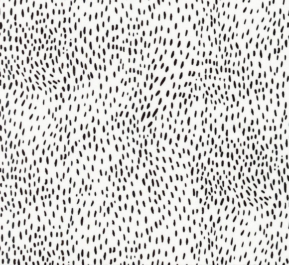 Hello Lucky Spots - White  Fabric - StoryQuilts.com