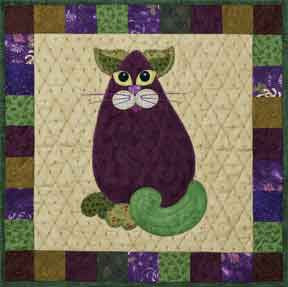 Eggplant Purr-mesan - Garden Patch Cats  Pattern - StoryQuilts.com