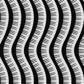 Wavy Piano Keyboard,  sold in 1/2 yard increments